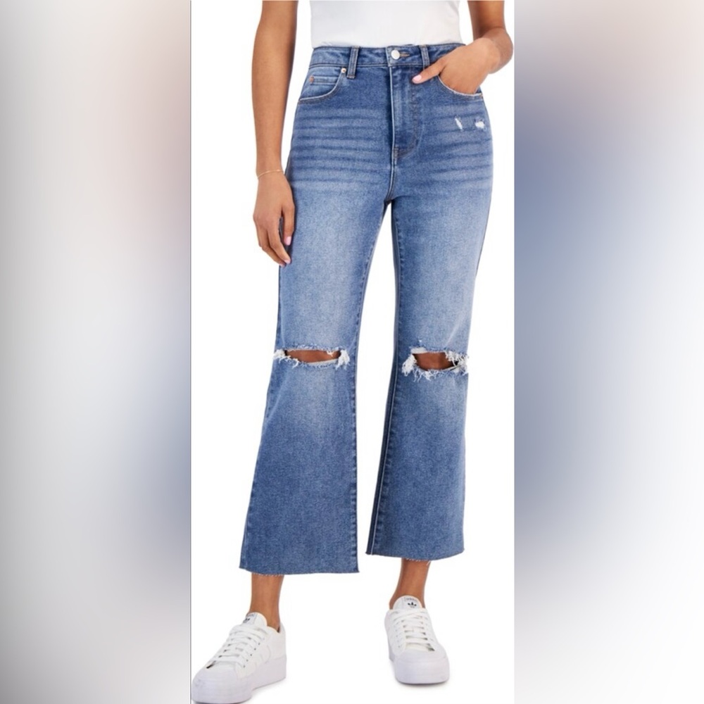 Cropped Distressed Jeans